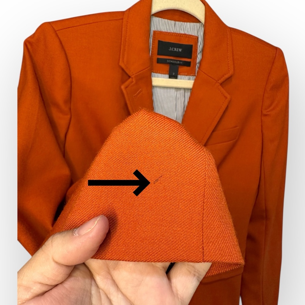 J.Crew Schoolboy Wool Blazer in Orange. Size 2 (XS) - Picture 6 of 12